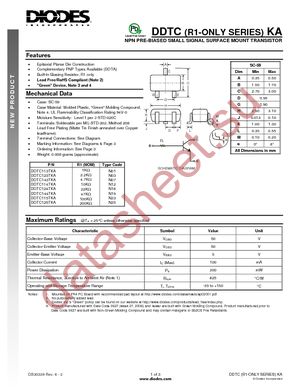 DDTC144TKA-7-F datasheet  